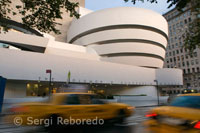 Solomon R. Guggenheim Museum. 1071 Fifth Avenue amb la 89th Street. Telf 212-423-3500. (Dg-mie 10am-5: 45pm / dv 10am-5: 45pm / sab 10am-7: 45pm / tancat dj / adults 18US $ / estudiants i jubilats 15US $ / nens <12 anys gratuït). El museu deu el seu nom al seu fundador, Solomon R. Guggenheim, un magnat americà que, encoratjat i guiat per l'artista i assessora d'art Hilla Rebay, va iniciar una col lecció d'art no objectiu a finals dels anys vent. Al principi, la mateixa suite de Guggenheim a l'Hotel Plaza de Nova York servia com a espai d'exposició per a la seva col.lecció d'art. Més endavant, el 1937, quan la seva col lecció havia crescut massa per albergar al seu apartament, Guggenheim va crear la Fundació Solomon R. Guggenheim. Dos anys més tard, la Fundació va obrir el seu primer museu: el Museum of Non-Objective Painting (Museu de Pintura No Objectiva), al carrer 54 est de Manhattan, sota la direcció de Hilla Rebay. Quatre anys després, la Fundació va demanar a l'innovador arquitecte Frank Lloyd Wright que dissenyés un edifici permanent per acollir la creixent col lecció d'art de Guggenheim, que en aquell moment incloïa obres de Marc Chagall, Robert Delaunay, Fernand Léger, Amedeo Modigliani, László Moholy- Nagy i Pablo Picasso. Wright va emprar 16 anys, 700 esbossos i sis conjunts de plànols diferents fins a completar el projecte. I així, el 21 d'octubre de 1959, obria les seves portes el Museu Solomon R. Guggenheim amb la seva característica silueta en espiral, que s'ha convertit en un emblema de la ciutat de Nova York. L'edifici de vuit plantes i gairebé 30 metres, es va remodelar el 1992 després de dos anys d'estar tancat al públic i compta amb una col.lecció permanent de més de 5.000 obres, entre les quals hi ha obres d'art de Chagall, Kandinsky, Picasso, Manet , Vicent van Gogh, Joan Miró, a més de 200 fotografies de Robert Mapplethorpe.