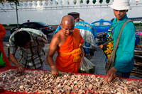 Bangkok. Buddhist monk and another people buying a amulets, periapts. Amulet market. Bangkok. Buddhist monks seen looking at protective amulets at a Bangkok market. Thailand Amulets Online Store – Authentic Sacred Thai Buddhist Amulets – Ancient and Modern. Thai Buddhist and Magical amulets for Riches, Luck, Health, Love and Happiness. Amulets by Thailand’s great ‘Gaeji Ajarn’ Guru Master Monks, Lay Masters, Necromancers and Hermit Sorcerors. All of our Thai Buddhist Amulets are guaranteed Authentic, & from Thailand.