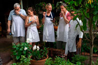 Bangkok. Amita Thai Cooking School. Bangkok. Thailand. Amita Thai Cooking class is located within the landscape of the Chao Phraya River, on the bank of the water arteries that run through the old town of Bangkok. The name Amita is a Sanskrit word that literally means everlasting or eternity. We welcome you with Thai culture reflected in the intricate details of the architecture, the delicious fruits fresh from the trees in the garden, the simplicity of Thai living styles by the river and the generous smiles of Thai people. And yes, the pleasures of Thai cooking.  At Amita Thai Cooking Class, you will learn how to prepare and cook many favorite Thai dishes from our extensive list of recipes such as Khang Keaw Wan Gai (Green Curry Chicken in Coconut Milk), Phad Thai (Stir fried soft rice noodles with prawns and tamarind sauce) and Tom Yum Goong (Clear hot and sour soup with fresh prawns).