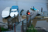 Pier at Sungai Kinabatangan River. Homestay Walai Miso experiential tourism. Sukau. Eastern Sabah.