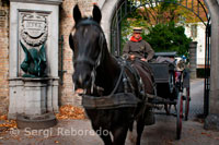 Carruatge tirat per cavalls: El trajecte en carroaje per Bruges dura aproximadament mitja hora i comença des del Markt cap a la Begijnhof, al sud de la ciutat. És una experiència agradable visitar la ciutat en un carruatge tirat per cavalls. Ser una de les urbs medievals més ben conservades d'Europa i estar a només 90 km . de Brussel · converteix Bruges en una de les ciutats més visitades del món . El major atractiu per al turista és el seu centre històric , Patrimoni de la Humanitat des del 2000 . Un dels avantatges del nucli antic és que és perfectament abastable a peu ( i amb llanxa per la seva xarxa de canals ) gràcies a les seves relativament petites dimensions.