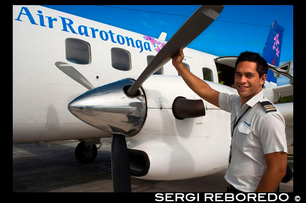 Atiu Island. Cook Island. Polynesia. South Pacific Ocean. The pilot plane of Air Rarotonga poses with the aircraft. Air Rarotonga is the company leader in flights between the islands. Air Rarotonga is an airline based in Rarotonga, Cook Islands and is ‘the airline of the Cook Islands’. It operates inter-island scheduled services throughout the Cook Islands. It also operates chartered flights to French Polynesia, Niue, Samoa and Tonga. Its main base is Rarotonga International Airport. The airline was established in February 1978 and started operations in July 1978 with a Cessna 337 aircraft. The company is owned by three private investors. More than 70,000 passengers travel between its island destinations each year. The airline codeshares with Air Tahiti on flights between Rarotonga and Tahiti with Air Tahiti being the operator. The airline also offers scenic flights over Rarotonga and air charter services to neighbouring Pacific Island countries including Tahiti, Niue, Tonga and Samoa. The airline also operates Air Ambulance evacuations from all island airports in the Cook Islands when needed. In February 2012, the airline received 2 more Embraer EMB 110 Bandeirante aircraft. One of which was added to the fleet and began operating in January 2013, while the other will be added later in 2013.