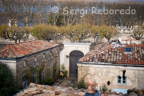 Interior del Hotel Haguenot. Este hotel es una folie, es decir una casa comprada en el siglo XVIII por una familia rica. En la época, las folies se encontraban en el campo. El desarrollo urbanístico ha hecho que hayan terminado en el corazón de la ciudad. A finales del siglo XVII, la elite próspera de Montpellier empezó a construir mansiones elaboradas en los alrededores de la ciudad. Establecido entre las hojas en unos jardines de bosque, estas magníficas propiedades que se conoce como "folies", después de la palabra francesa "Feuille" de la hoja. Château de Flaugergues, la folie Montpellier más originales, con su fachada principal y dos pabellones laterales con vistas a un jardín con gradas llenas de viñedos.