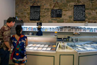 Ice Cream Shoppe of Gran Clement. Panama. Eat. Ice Cream Shoppe of Gran Clement, Panama, Panama. Tropical Treats. Man and Woman buying Ice creams from a specialist Ice cream shop in Old Panama City. GRANCLEMENT Ice cream and sorbet this good are a rare find. The Granclement shop is classic, simple and cool.