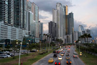 Balboa Avenue skyline skyscraper road seawall new. Skyline, Panama City, Panama, Central America. Cinta Costera Pacific Ocean Coastal Beltway Bahia de Panama linear park seawall skyline skyscraper modern. Coastal Beltway (Cinta Costera), Panama City, Panama. Panama City is one city in Central America where congestion has reached crisis point. The city is going through an unprecedented period of stability and investment and there are ample public funds for infrastructure improvement projects. One of the newest road improvement projects is the Coastal Beltway or Cinta Costera (translation means literally 'coastal tape') project. This project intends to decongest the road network of Panama City by providing a bypass route past the city.
