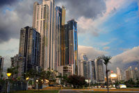 Balboa Avenue skyline skyscraper road seawall new. Skyline, Panama City, Panama, Central America. Cinta Costera Pacific Ocean Coastal Beltway Bahia de Panama linear park seawall skyline skyscraper modern. Coastal Beltway (Cinta Costera), Panama City, Panama. Panama City is one city in Central America where congestion has reached crisis point. The city is going through an unprecedented period of stability and investment and there are ample public funds for infrastructure improvement projects. One of the newest road improvement projects is the Coastal Beltway or Cinta Costera (translation means literally 'coastal tape') project. This project intends to decongest the road network of Panama City by providing a bypass route past the city. The Avenida Balboa