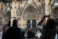 La catedral de Sant Vito (Chrám Svateho vita o Katedrála Svateho VITA, en txec) és un temple dedicat al culte catòlic situat a la ciutat de Praga (República Txeca). Forma part del conjunt artístic monumental del Castell de Praga i és la major mostra de l'Art gòtic de la ciutat. Des de 1989 està dedicada a Sant Vito, Sant Venceslau i Sant Adalbert. Ha estat l'escenari de la coronació de tots els reis de Bohèmia i en ella es troben també enterrats tots els sants bisbes i arquebisbes i un bon nombre de reis. La catedral, encara que catòlica, és de propietat estatal des de l'inici de la seva construcció al segle XIV. La catedral de Sant Vito és el símbol de Praga i de tota la República Txeca, tant per la seva història tempestuosa com pel seu valor artístic. Va ser la culminació de les reivindicacions dels reis de Bohèmia que van voler convertir la diòcesi de Praga en arquebisbat. La primera pedra va ser col · locada el 21 novembre 1344 per l'arquebisbe de Praga, Ernest de Pardubice, en presència del rei Joan de Luxemburg i dels seus fills, Carlos (futur Carles IV de Bohèmia) i Joan. Es va erigir en el mateix solar en què antigament es trobaven una rotonda romànica i una basílica dedicades, així mateix, a San Vito, de les que encara queden restes. El projecte va ser dissenyat per l'arquitecte francès Matias Arres, que es va inspirar en l'inicial art gòtic francès, prenent com a model les catedrals de Tolosa i Narbona. De fet, la catedral de Sant Vito és una de les últimes mostres importants, d'aquest corrent artístic.