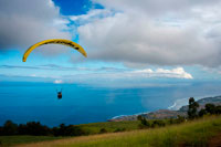 AzurTech. Paragliding along the beach in St. Leu. Reunion Island is one of the most recognized in the world of paragliding. There are around fifteen tracks of Meeting. But the track Colimaçons (St Leu) is one of the most suitable for paragliding. The track ends on a gentle slope overlooking a cane field at 800 m altitude. The output is also available in 1,500 m. A flight takes 15 to 25 minutes Colimaçons area to the beach. Fifteen structures offer the practice of this sport, either in partnerships that bring together independent drivers, or as a professional structure that allows foreigners to carry out the first flight schedule students to take courses.