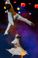 Acrobat performance Shanghai Centre Shanghai China. Shanghai Centre. Shanghai Zaji Tuan. Inside of a Shanghai troupe of magic and acrobatics, (Shanghai Shangcheng). Centre Theatre. Shanghai Acrobatic Troupe. Shanghai Acrobatic Troupe is the oldest acrobatic troupe in Shanghai and well known around the world. After animal acts were banned at the Shanghai Circus World, the troupe moved to the luxurious Shanghai Centre Theatre in 2005.  This experienced group has skillfully managed to bring together a show that has it all. While maintaining a traditional flavor, the performance is modern with extreme feats to keep you at the edge of your seat. The story is captivating and even the audience can take part!  The show and theater facilities are top-notch. 