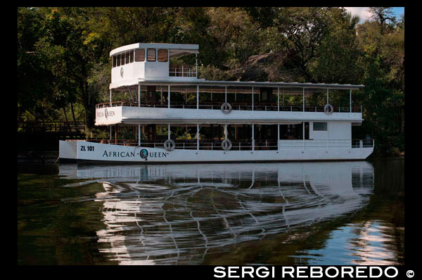 Creuer al llarg de les Cascades Victòria a bord del " African Queen" . Altres vaixells que naveguen al riu Zambezi . Sunset Cruise - Aquesta excursió no és per experimentar les cataractes , però en canvi és per observació de vida silvestre , així com per aconseguir enganxat al bar obert a bord. De fet , aquest tour semblava ser molt popular amb la multitud de motxillers , probablement a causa d'abundant quantitat d'alcohol que pot consumir . Sens dubte , semblava que per a la gira que estàvem en un major percentatge dels clients estaven més interessats en la beguda de la vida silvestre . Suposo que es va fer evident per què d'aquesta gira un altre sobrenom era el " creuer de begudes alcohòliques . " Tot i això , és possible gaudir de la vida salvatge i la posta de sol a la peça relativa si conscientment evitar els motxillers que busquen impressionar al sexe oposat amb la seva borratxera . Pel que fa a l'observació de la vida , hem estat capaços de detectar les zebres , impales, girafes i fins a un cocodril . No vam veure cap hipopòtams , ni elefants , encara que se suposa que han de ser comuns en aquesta secció del riu Zambezi.