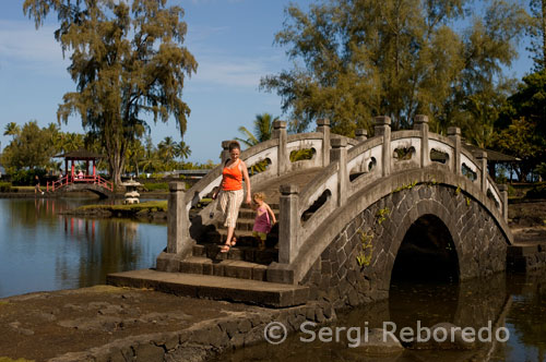 Jardín estilo japonés Lili’uokalani Park en Hilo. Big Island. l Hula – La Danza Indígena de Hawaii Los hawaianos como cultura y como pueblo disfrutan de contar historias. Los jefes o kapunas contaban historias a su pueblo como una manera de enseñar a los demás acerca de la vida y las costumbres. Estas historias eran parte de la tradición oral de Hawaii. El hula, una danza indígena, es un medio para contar historias. La danza está acompañada de cánticos o mele. Hay dos estilos muy distintos de hula; el estilo creado por los polinesios, llamado Kahiko Hula, y un estilo más nuevo, que fue creado en los siglos XIX y XX con una influencia occidental, ese estilo se llama Auana. Los polinesios llegaron a las islas hawaianas desde el sudeste del pacífico en canoas construidas a mano. Se establecieron en estas islas fértiles y veneraban a sus dioses bailando el hula. Laka es la diosa del hula y a su vez el hula se baila para favorecer a otra diosa, conocida como Pele. Durante muchas generaciones, los encargados de bailar el hula experimentaron una rigurosa rutina de estudio. La escuela del hula, o Halau Hula, imponía a sus estudiantes ciertas reglas; como por ejemplo, no permitían que los estudiantes se cortaran el pelo ni las uñas. Los graduados atravesaban rituales de purificación en el agua. Luego de todo el proceso de purificación, se celebraba un gran luau para festejar sus logros. Todos los miembros de la familia estaban invitados a celebrar con sus parientes. Hoy en día, Halau Hula todavía existe, sirve para continuar la tradición y la graduación se celebra con bailes y banquetes.