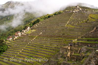 Terraces inside the archaeological complex of Machu Picchu.