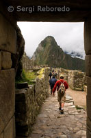 One of the gates inside the archaeological complex of Machu Picchu.