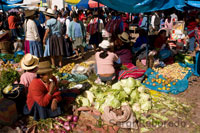 Pisac Sunday market day. Pisac. Sacred Valley. PERU VEGETABLES