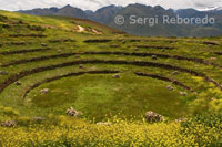 Archaeological site of Moray in the Sacred Valley near Cuzco.