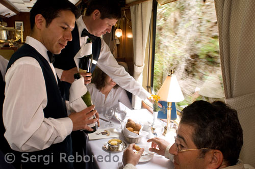 The train consists of two Dining Cars, an Observation Bar Car and a Kitchen Car, and can carry up to 84 passengers. The round trip between Machu Picchu and Cusco aboard the Hiram Bingham is a luxurious experience where every detail has been taken care of.  In the morning en route to Machu Picchu a brunch will be served as you watch the stunning landscape unfold.  Upon reaching your destination a guide will show you the highlights of the Machu Picchu citadel.  After the day exploring the marvel of Machu Picchu, cocktails and a gourmet dinner are served on the return to Cusco.  